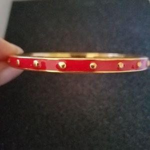Kate Spade red and gold bangle bracelet